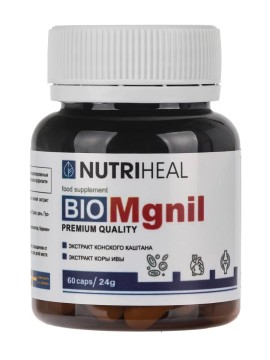 NUTRIHEAL, БиоМагнил (венотонизирующий комплекс с цитратом магния), растительные капсулы, 60 шт.